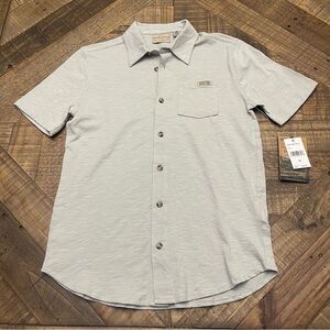 Weatherproof Men's Light Gray Casual Button Down Shirt